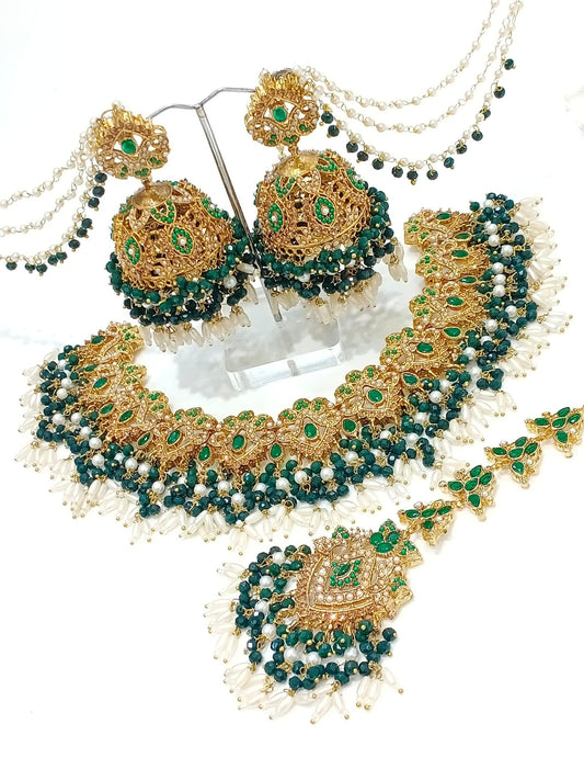 Full Bridal Set (Gold Emerald Green)