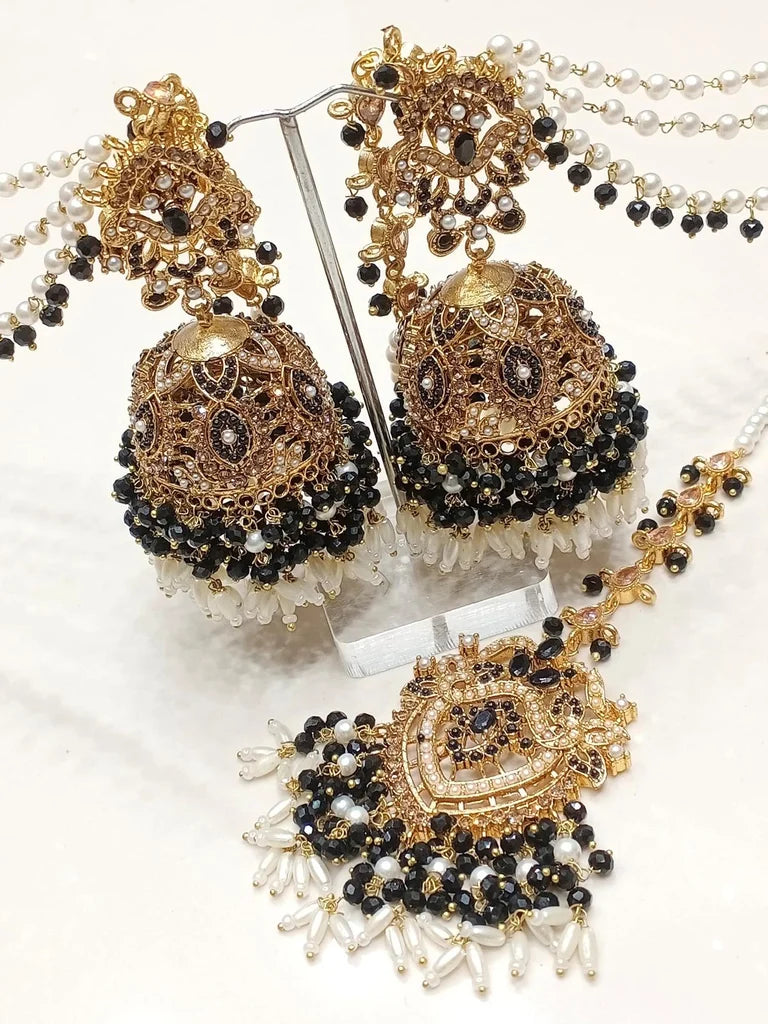 Jhumki Tikka (Gold Black)
