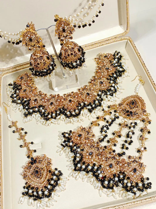 Full Bridal Jewellery Set (Gold Black)