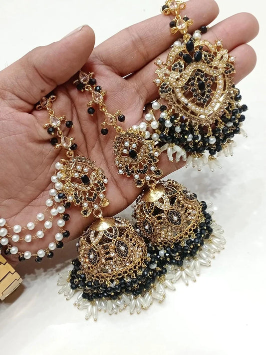 Jhumki Tikka (Gold Black)